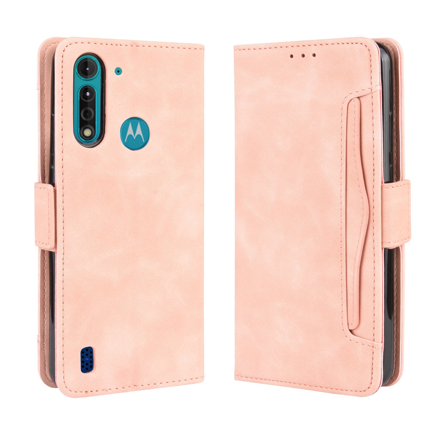 Multiple Card Slots PU Leather Shell for Motorola Moto G8 Power Lite