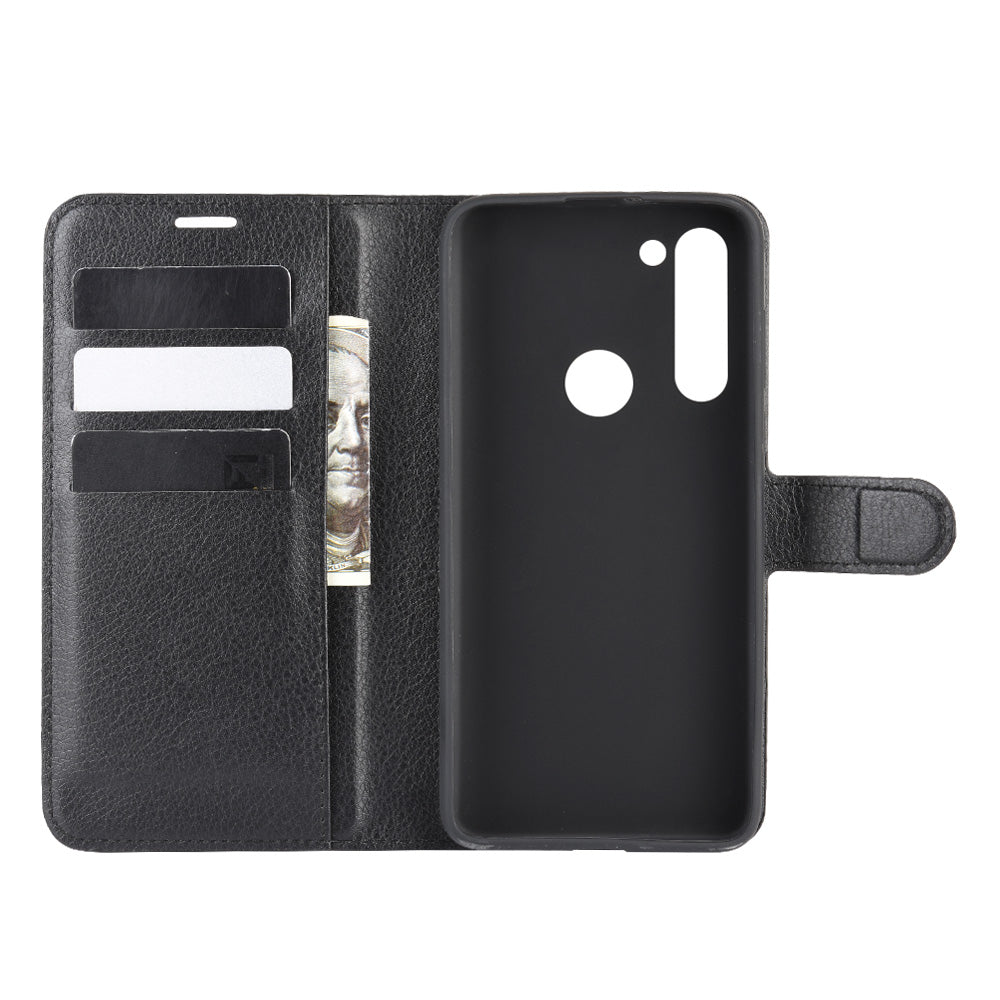 Litchi Skin with Wallet Leather Cover for Motorola Moto G8 Power