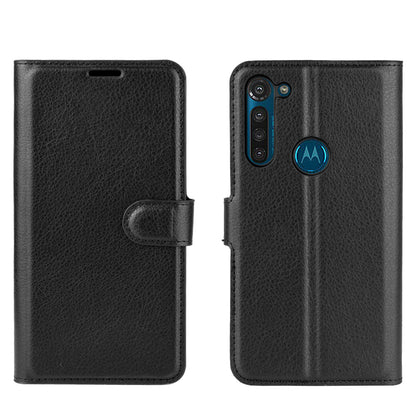 Litchi Skin with Wallet Leather Cover for Motorola Moto G8 Power