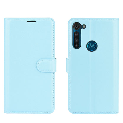 Litchi Skin with Wallet Leather Cover for Motorola Moto G8 Power