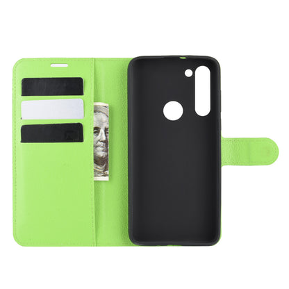 Litchi Skin with Wallet Leather Cover for Motorola Moto G8 Power