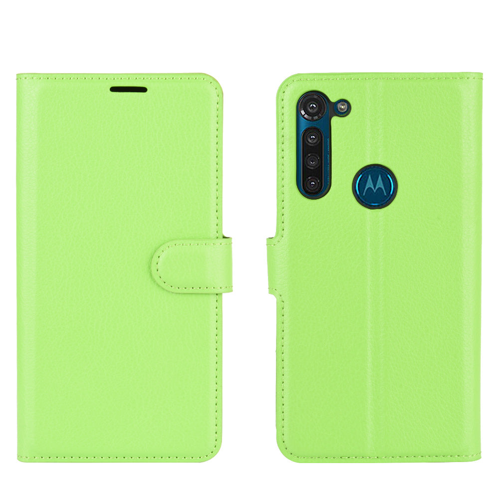 Litchi Skin with Wallet Leather Cover for Motorola Moto G8 Power