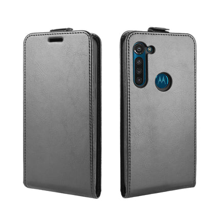 Vertical Flip Crazy Horse Leather with Card Holder Shell for Motorola Moto G8 Power