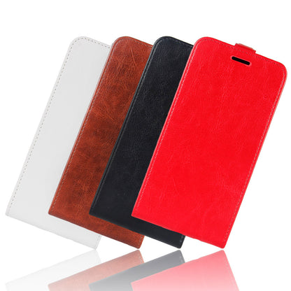 Vertical Flip Crazy Horse Leather with Card Holder Shell for Motorola Moto G8 Power