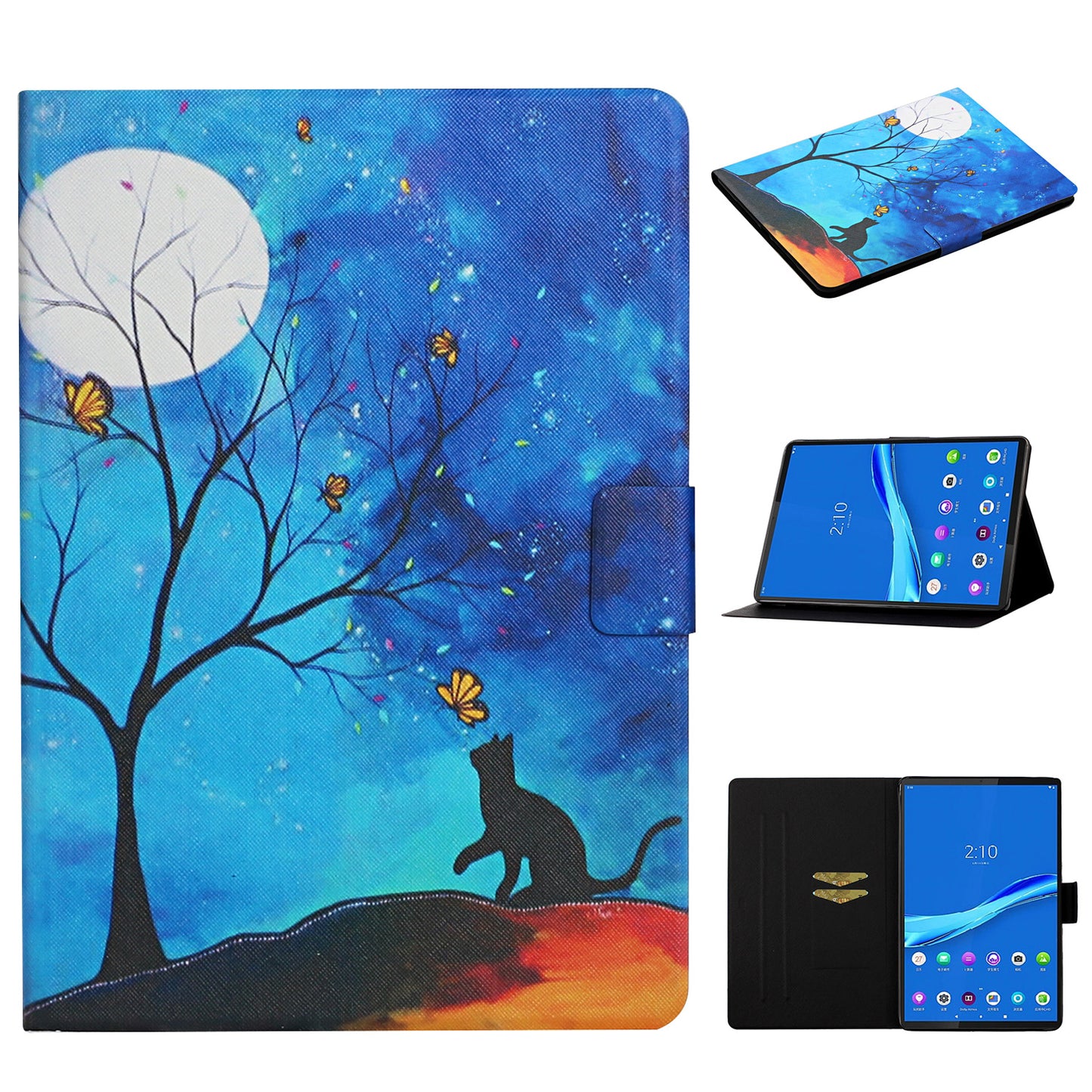 Pattern Printing Card Slots Stand Leather Cover for Lenovo Tab M10 Plus TB-X606F