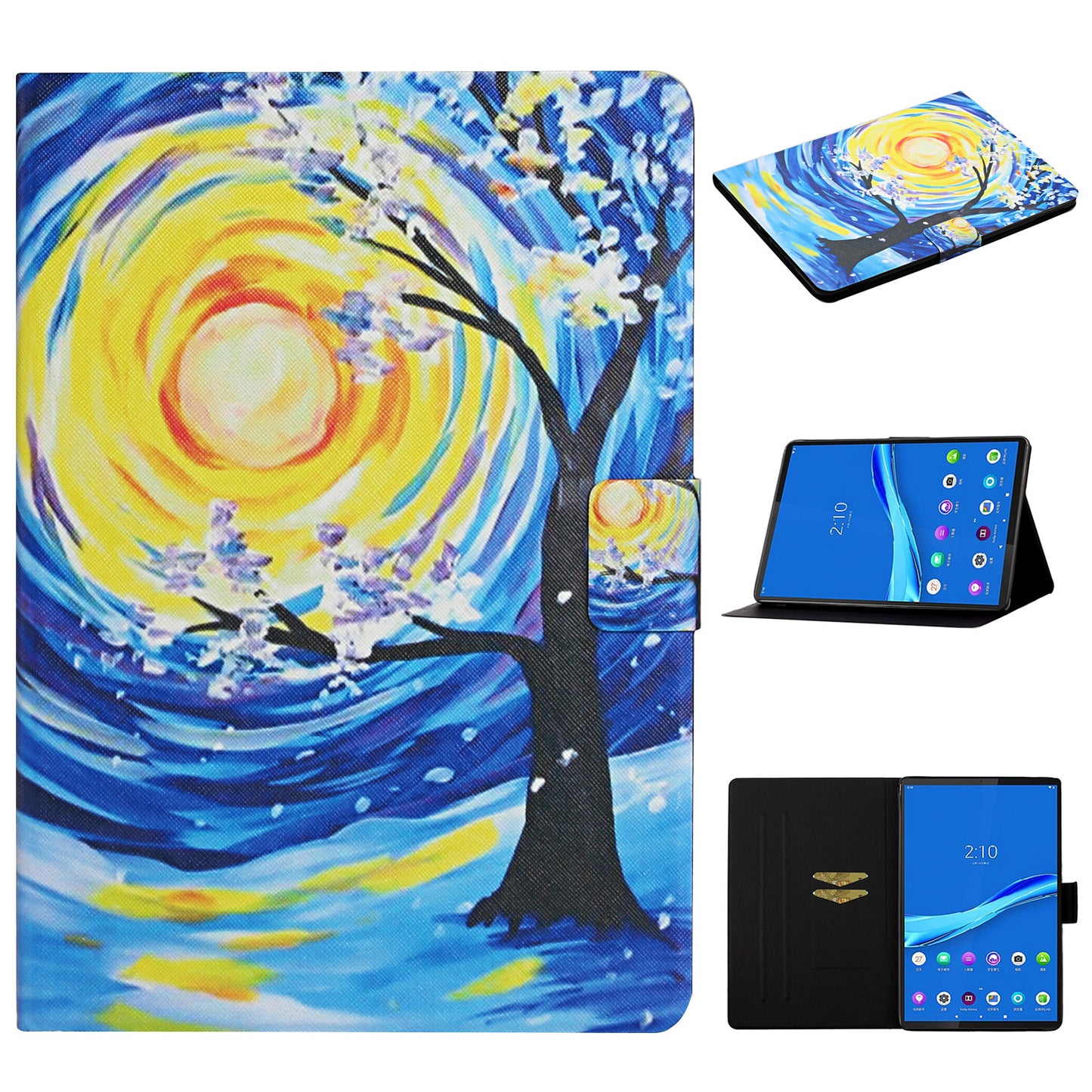 Pattern Printing Card Slots Stand Leather Cover for Lenovo Tab M10 Plus TB-X606F