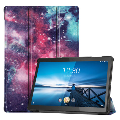 Pattern Printing Leather Tri-fold Tablet Flip Cover for Lenovo M10 FHD REL TB-X605FC