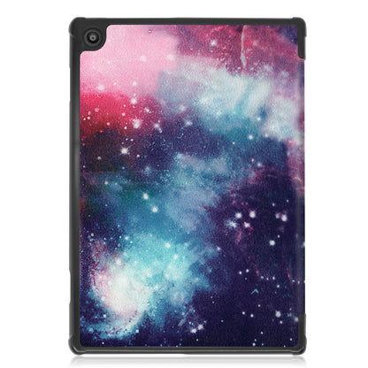 Pattern Printing Leather Tri-fold Tablet Flip Cover for Lenovo M10 FHD REL TB-X605FC