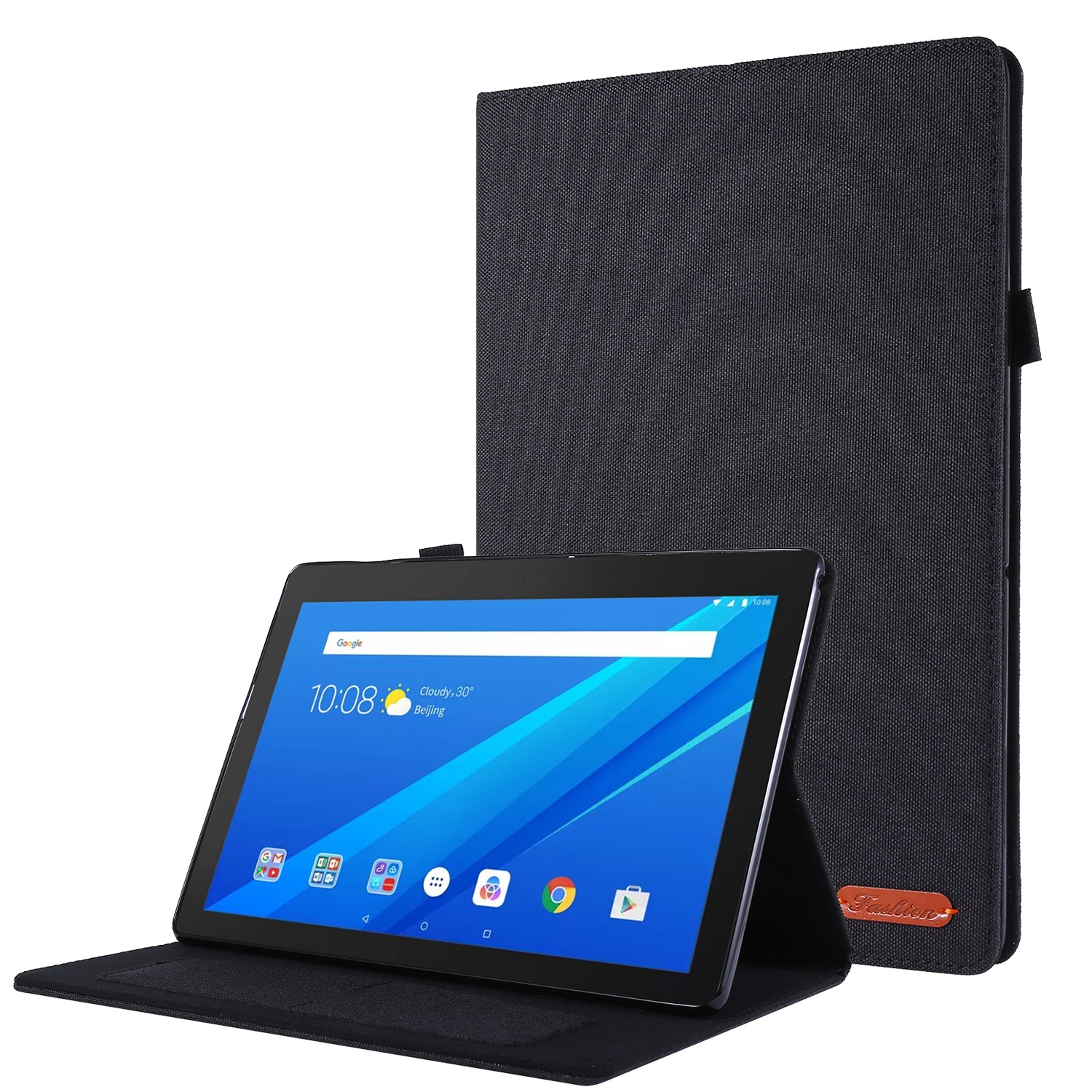 Cloth Texture Leather Tablet Shell with Card Holder Stand for Lenovo Tab E10