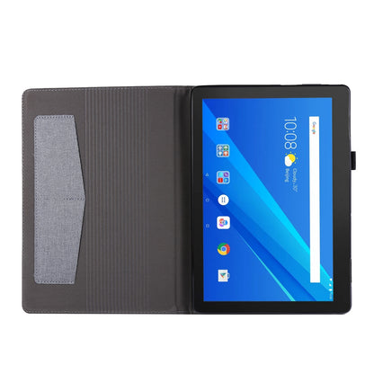 Cloth Texture Leather Tablet Shell with Card Holder Stand for Lenovo Tab E10