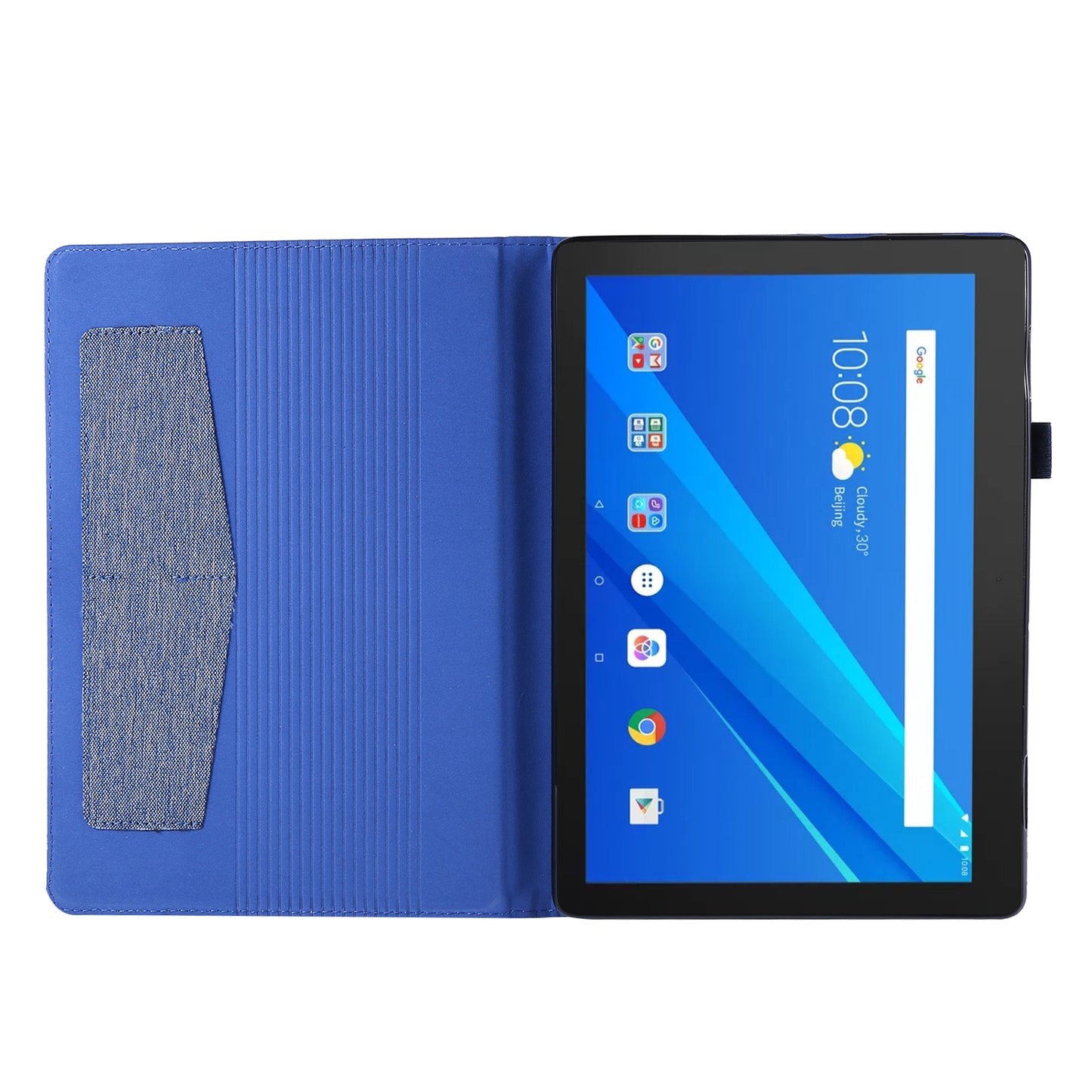 Cloth Texture Leather Tablet Shell with Card Holder Stand for Lenovo Tab E10