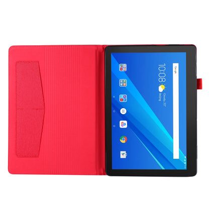 Cloth Texture Leather Tablet Shell with Card Holder Stand for Lenovo Tab E10