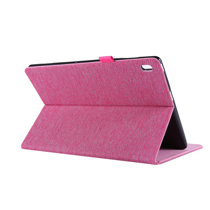 Cloth Texture Leather Tablet Shell with Card Holder Stand for Lenovo Tab E10