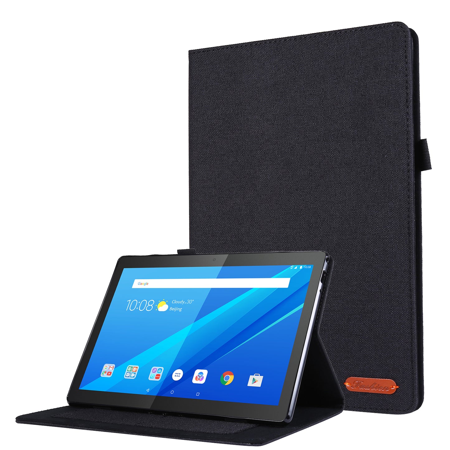 Cloth Texture Card Holder Stand Leather Case for Lenovo Tab P10