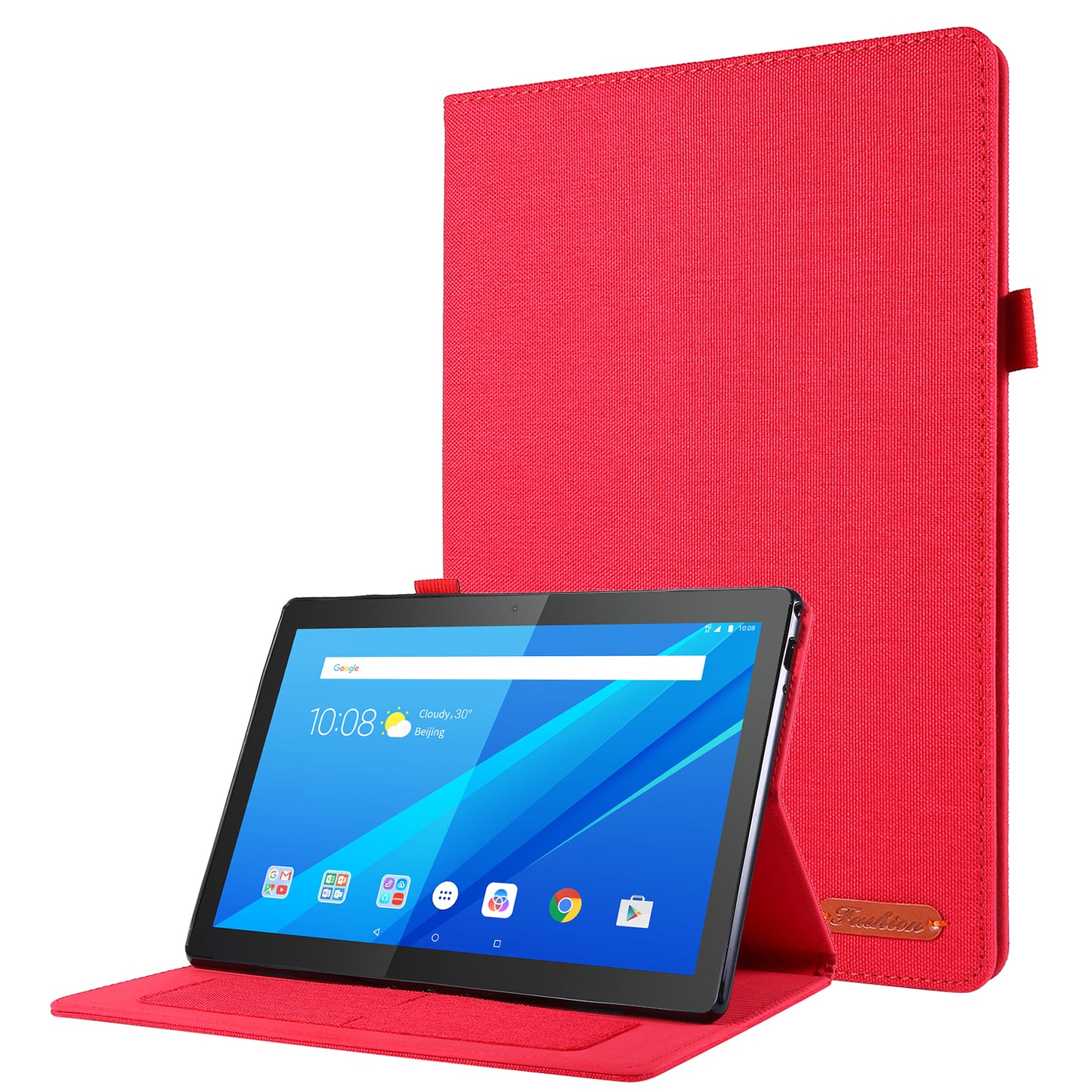 Cloth Texture Card Holder Stand Leather Case for Lenovo Tab P10