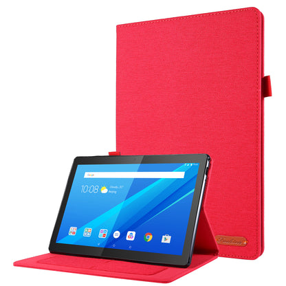 Cloth Texture Card Holder Stand Leather Case for Lenovo Tab P10