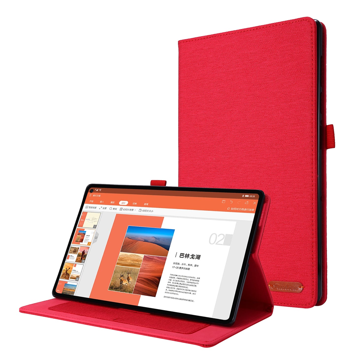 For Lenovo Tab M10 Plus Leather Case Scratch Resistant Flip Tablet Cover with Stand Card Slots