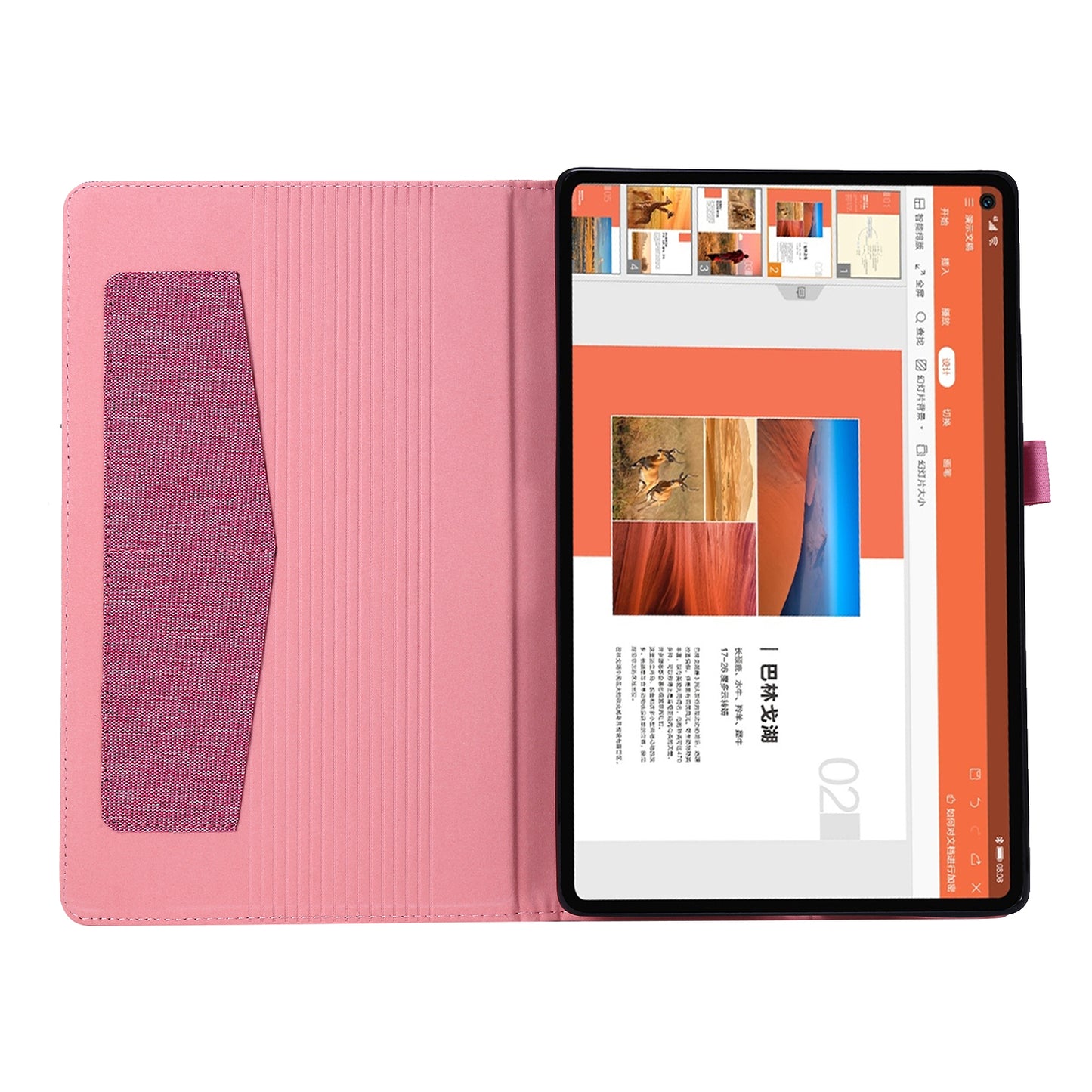 For Lenovo Tab M10 Plus Leather Case Scratch Resistant Flip Tablet Cover with Stand Card Slots