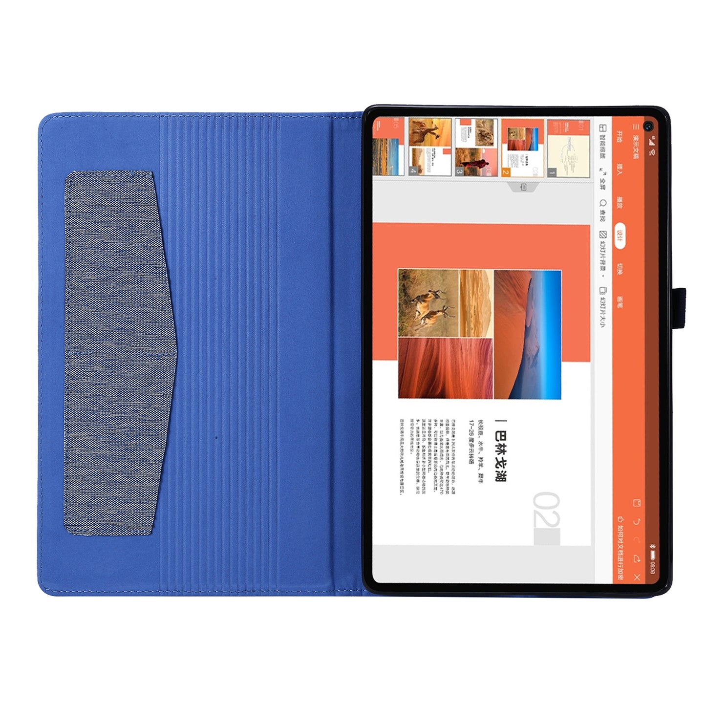 For Lenovo Tab M10 Plus Leather Case Scratch Resistant Flip Tablet Cover with Stand Card Slots