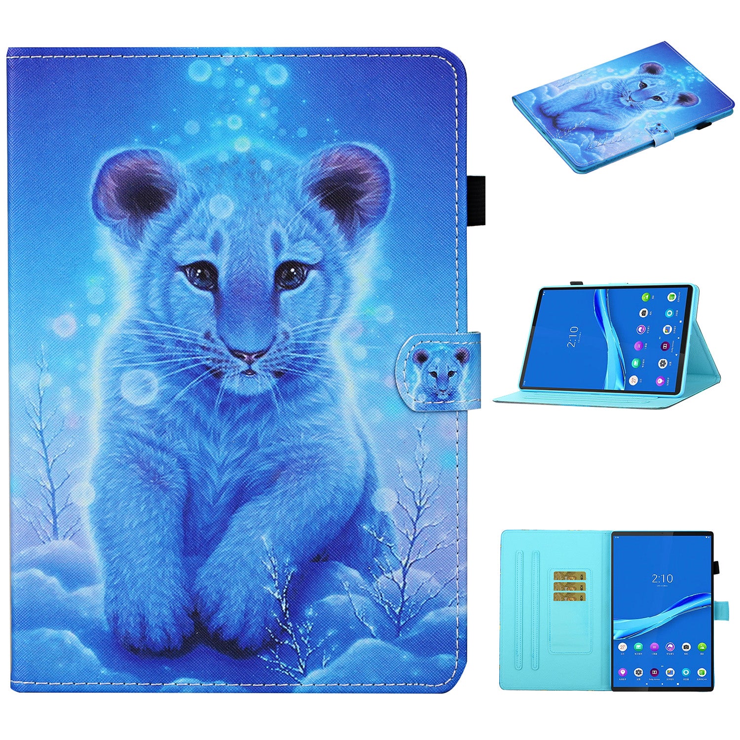 Pattern Printing Card Slots Stand Flip Leather Protective Case for Lenovo Tab M10 Plus TB-X606F