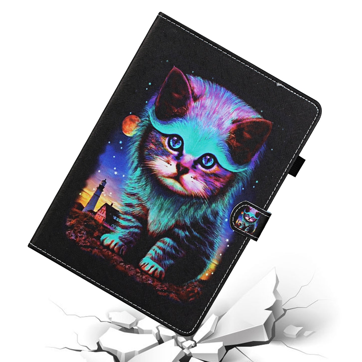 Pattern Printing Card Slots Stand Flip Leather Protective Case for Lenovo Tab M10 Plus TB-X606F