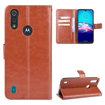 Crazy Horse Texture Wallet Stand Leather Phone Case for Motorola Moto E6s (2020)