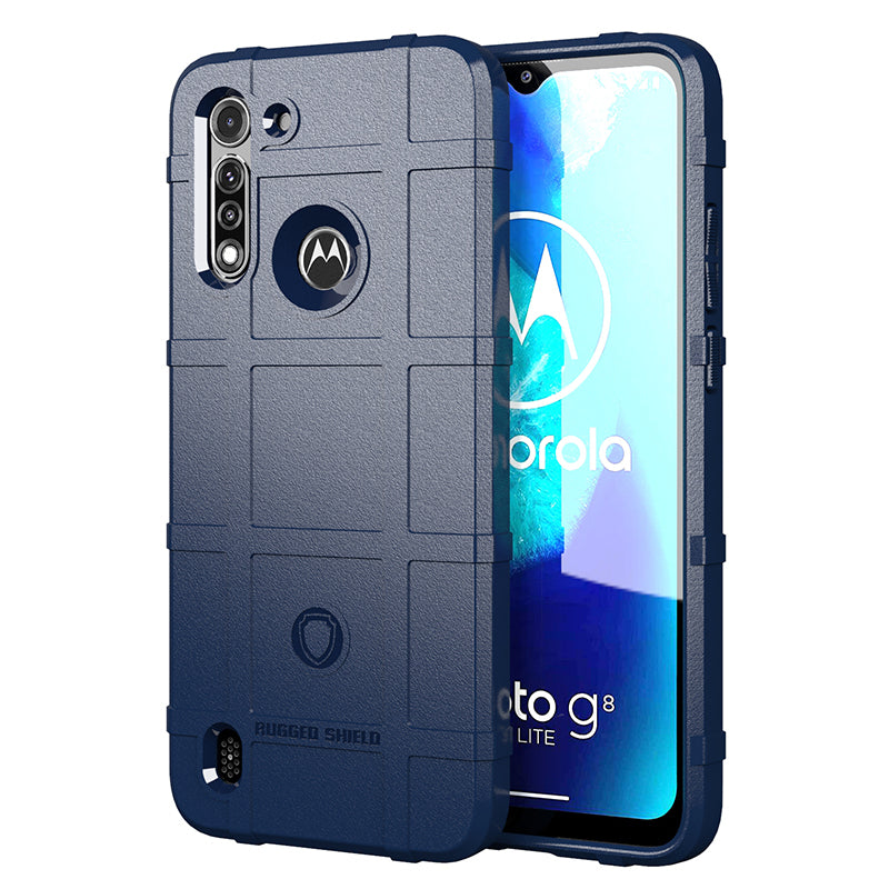 Anti-shock Square Grid Texture Thicken TPU Case for Motorola Moto G8 Power Lite