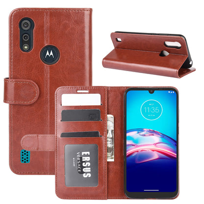 Crazy Horse Wallet Leather Magnetic Phone Cover for Motorola Moto E6s (2020)