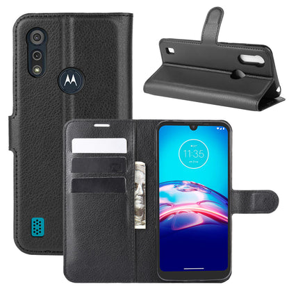 Litchi Surface with Wallet Leather Shell for Motorola Moto E6s (2020)