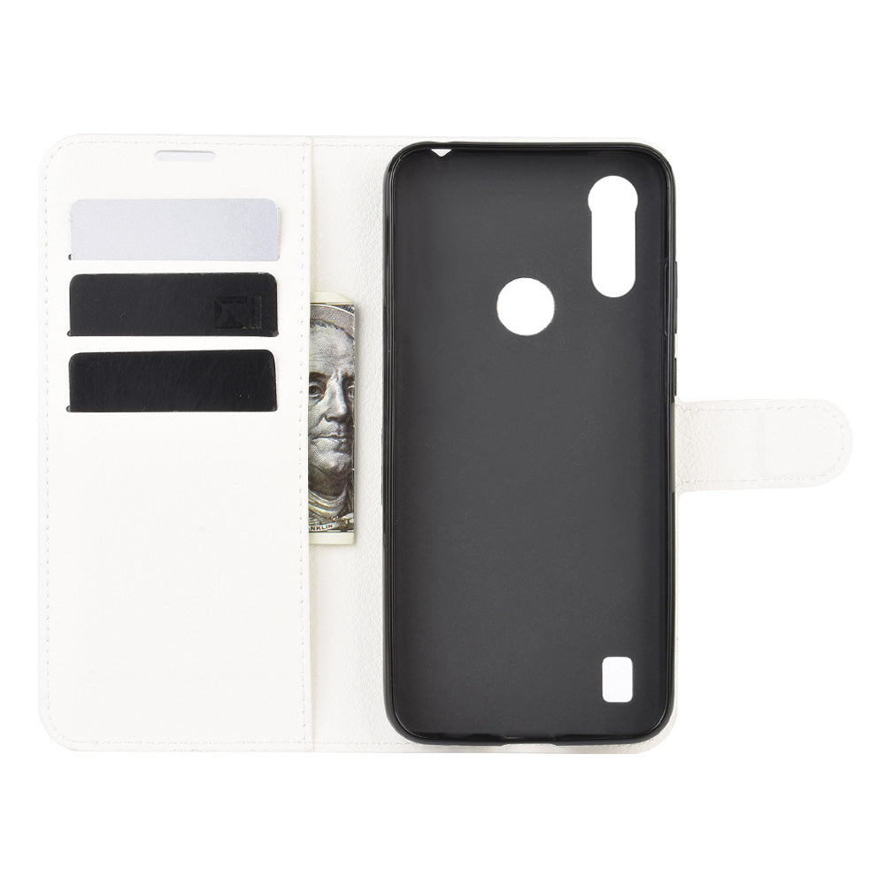 Litchi Surface with Wallet Leather Shell for Motorola Moto E6s (2020)