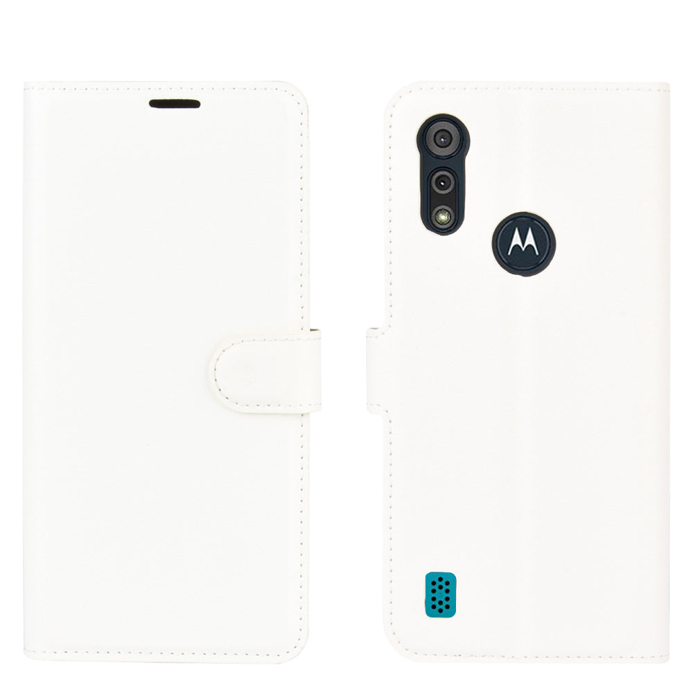 Litchi Surface with Wallet Leather Shell for Motorola Moto E6s (2020)