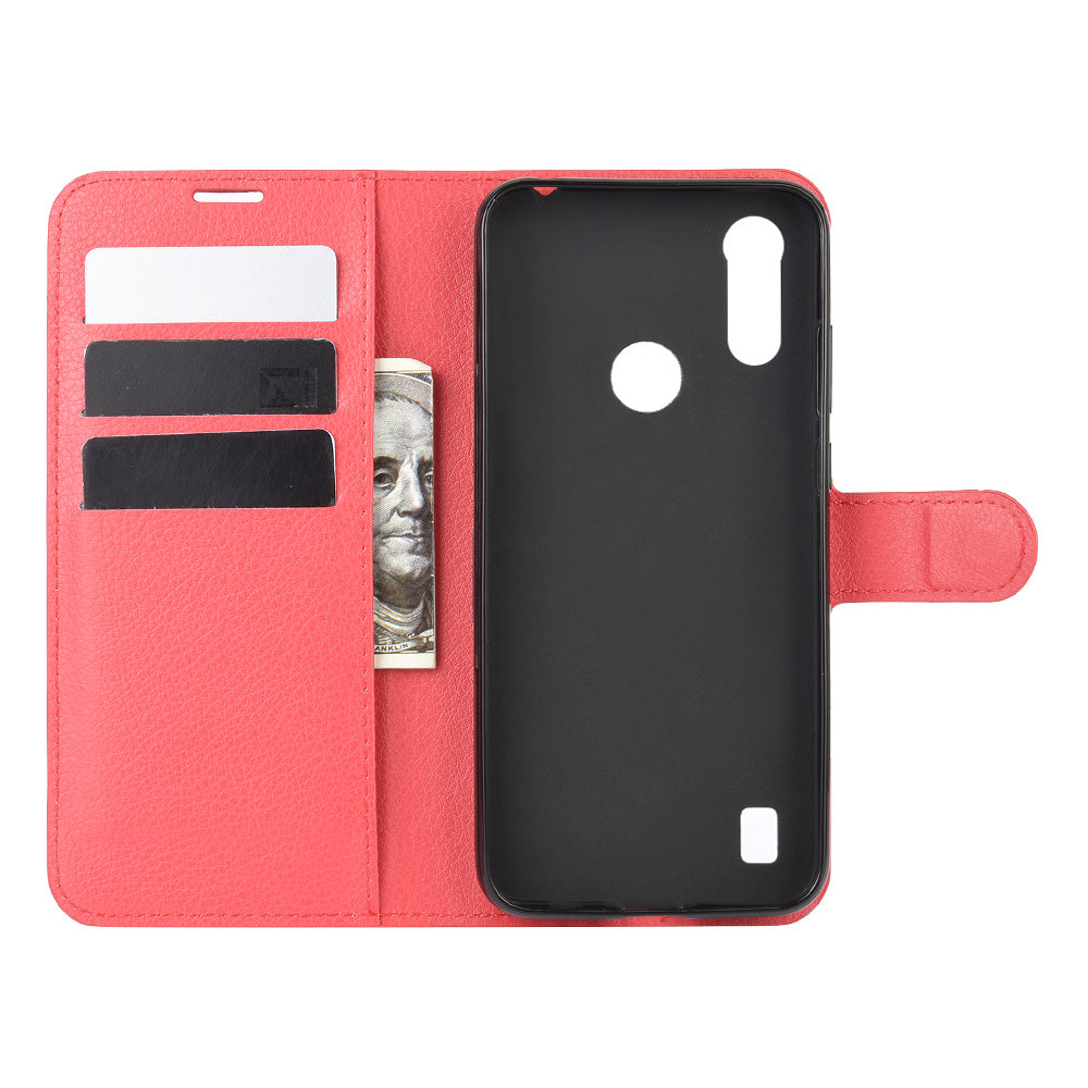 Litchi Surface with Wallet Leather Shell for Motorola Moto E6s (2020)