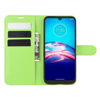 Litchi Surface with Wallet Leather Shell for Motorola Moto E6s (2020)