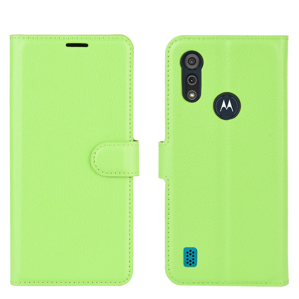 Litchi Surface with Wallet Leather Shell for Motorola Moto E6s (2020)