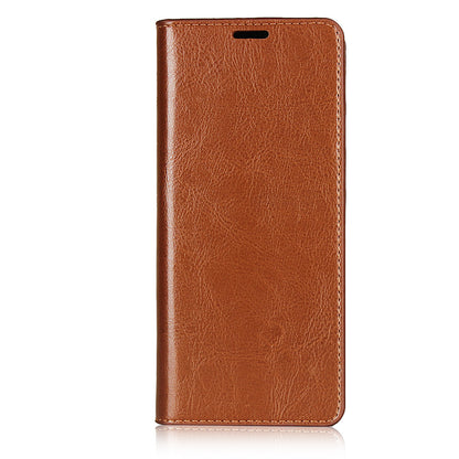 Crazy Horse Skin Genuine Leather Cover for Motorola Edge Plus