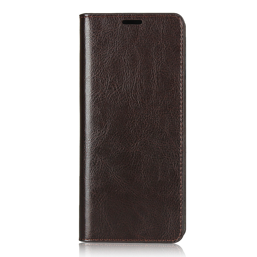 Crazy Horse Skin Genuine Leather Cover for Motorola Edge Plus