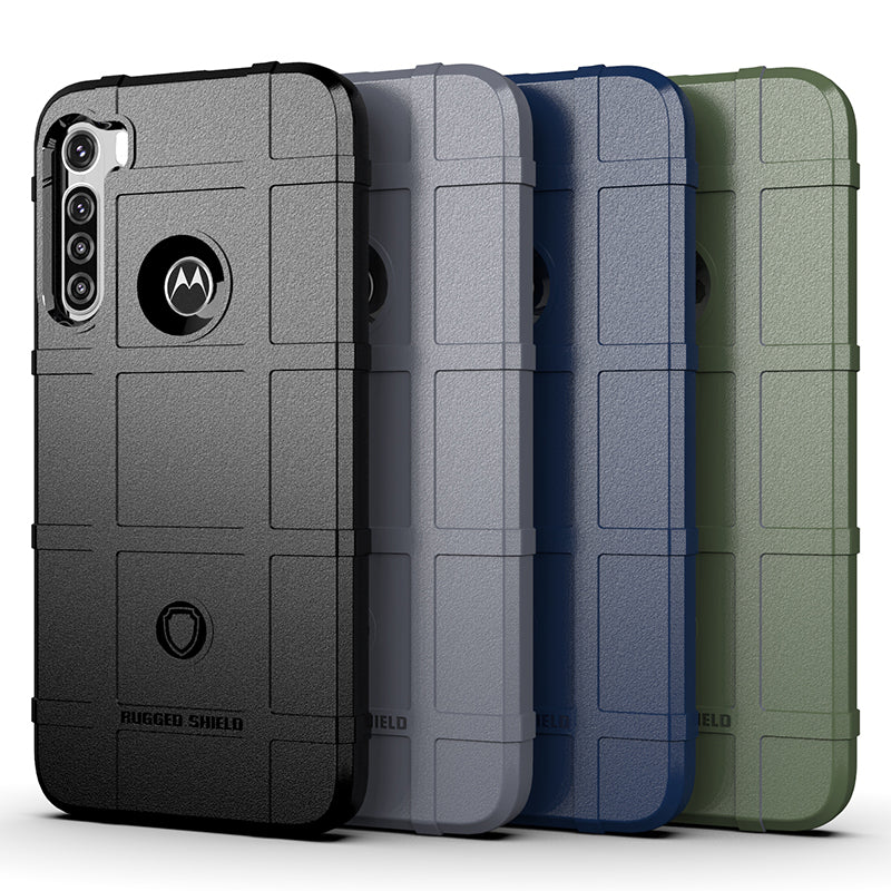 Rugged Square Grid Texture Anti-shock TPU Phone Case for Motorola Moto One Fusion Plus