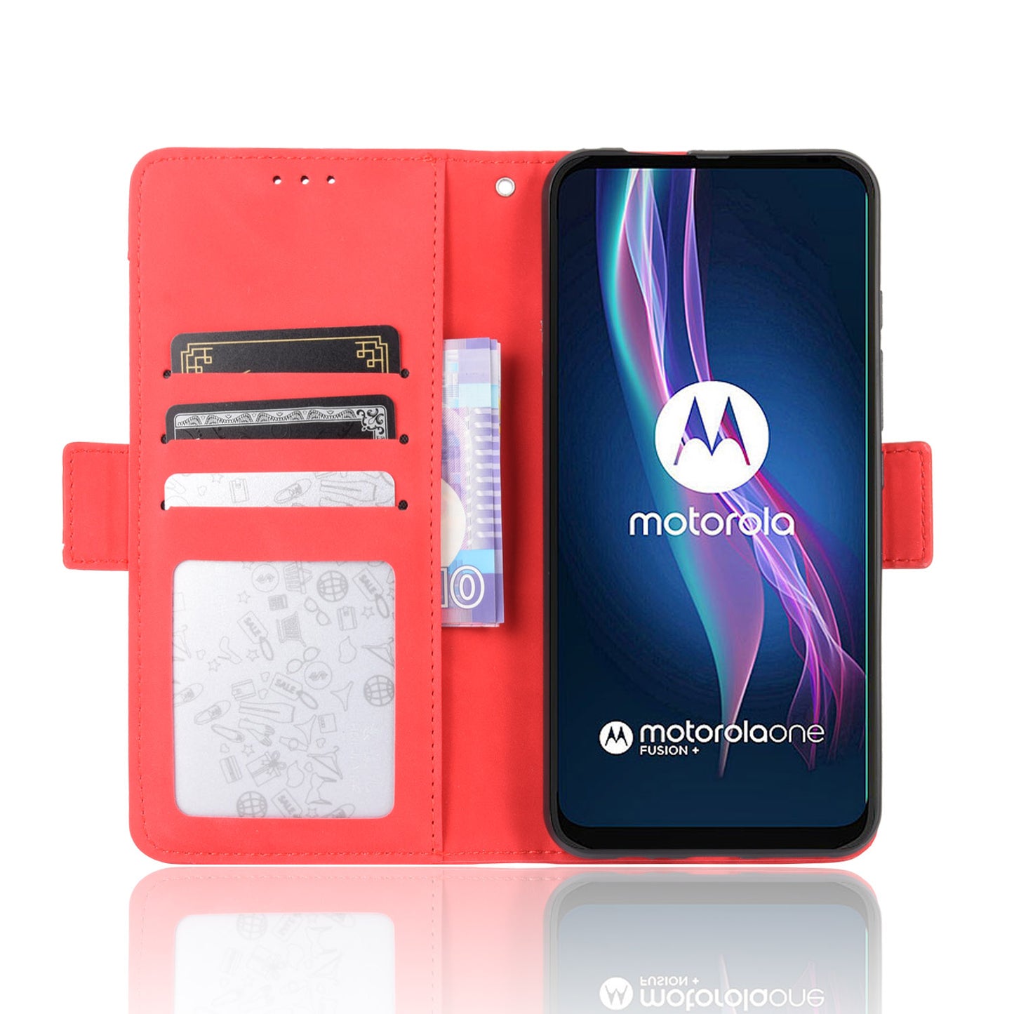 Wallet  Leather Stand Case for Motorola Moto One Fusion Plus