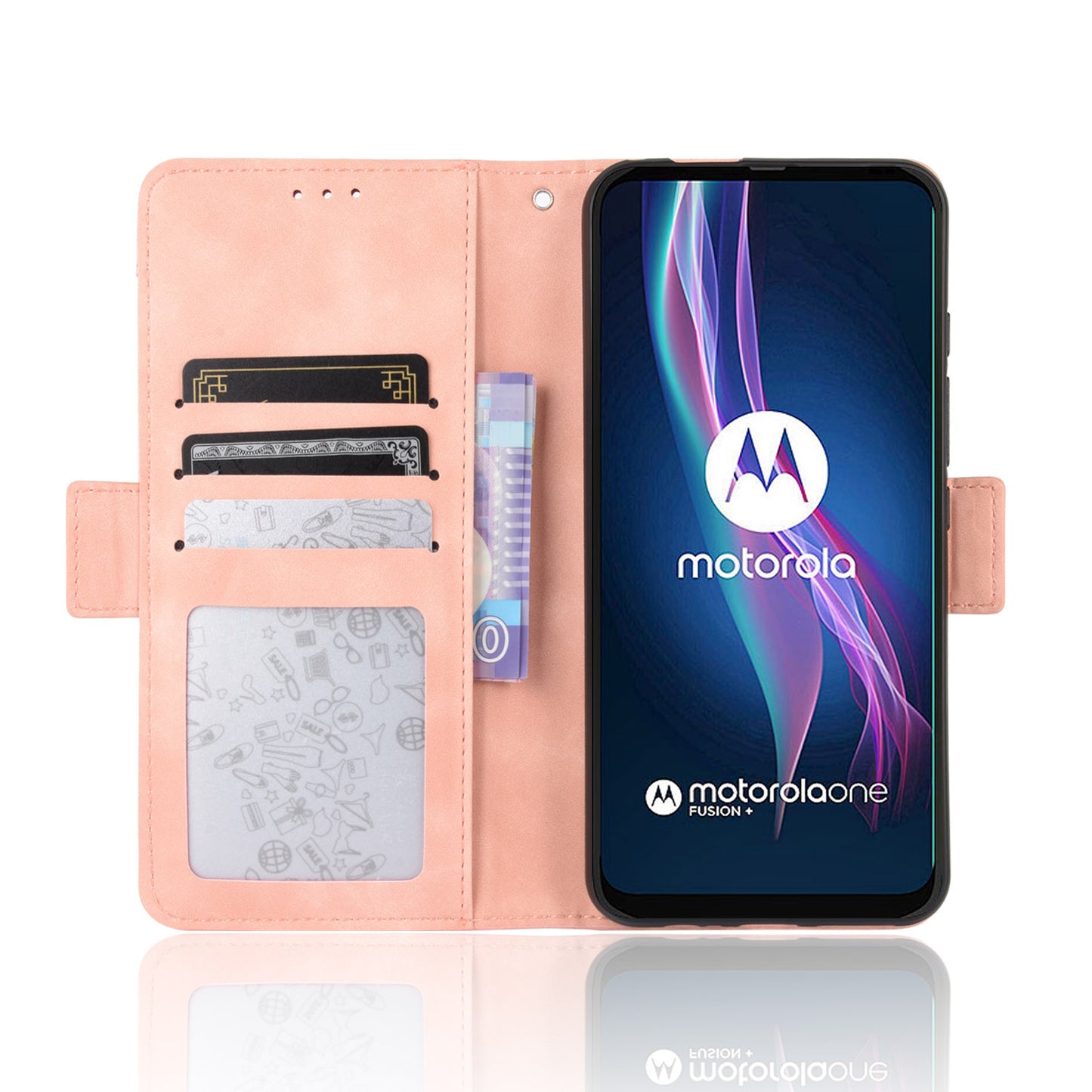 Wallet  Leather Stand Case for Motorola Moto One Fusion Plus