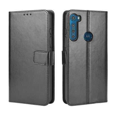 Crazy Horse Wallet Stand Leather Case Accessory for Motorola Moto One Fusion Plus