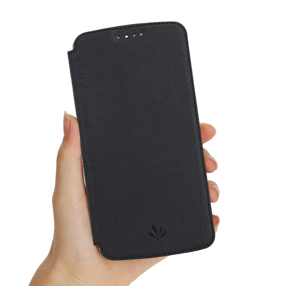 VILI DMX Cross Texture Leather Card Holder Case for Motorola Moto G Power