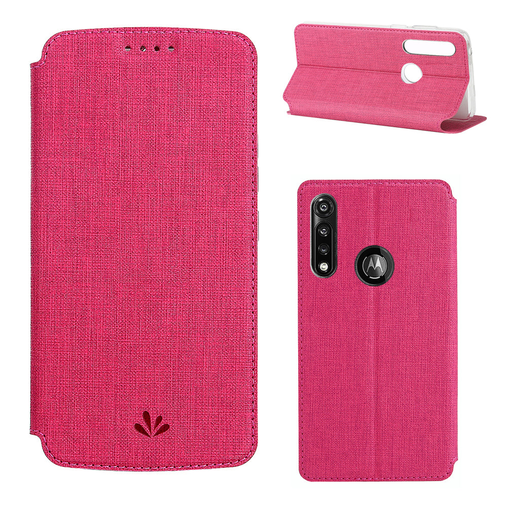 VILI DMX Cross Texture Leather Card Holder Case for Motorola Moto G Power