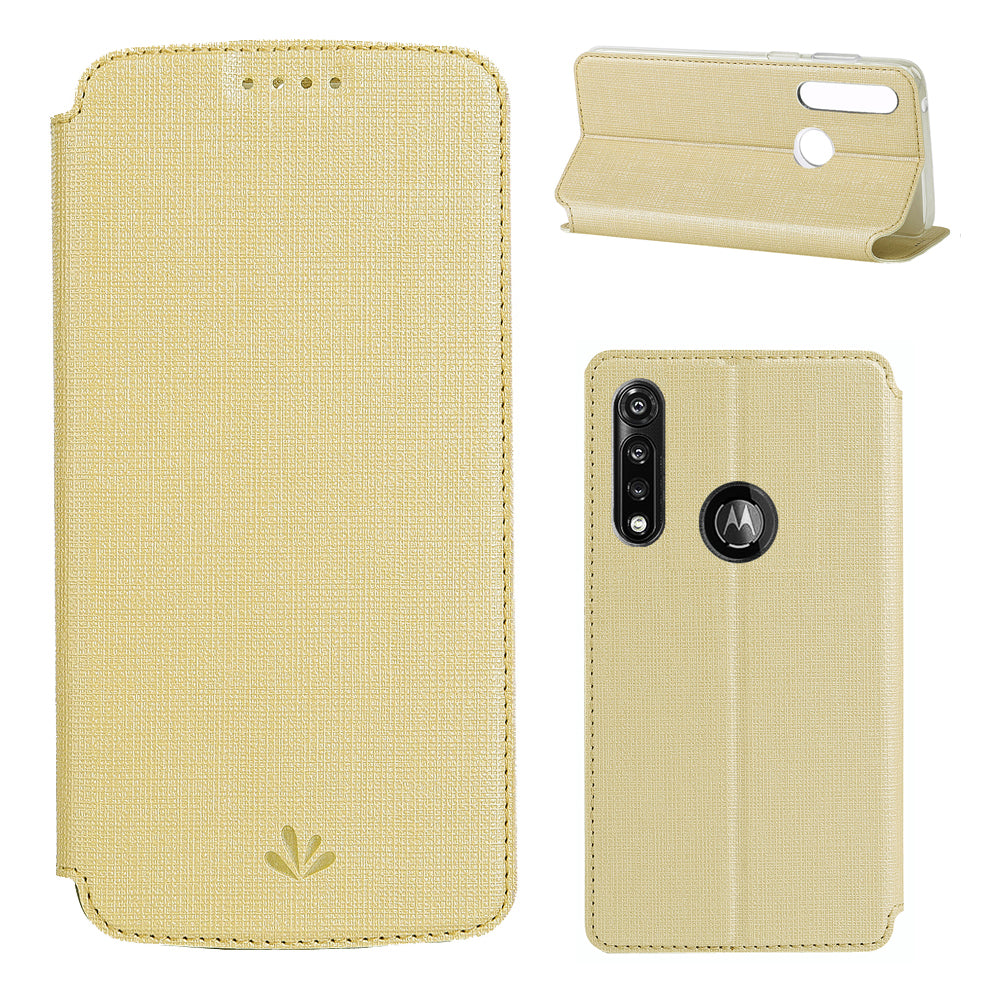 VILI DMX Cross Texture Leather Card Holder Case for Motorola Moto G Power