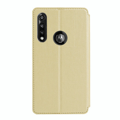 VILI DMX Cross Texture Leather Card Holder Case for Motorola Moto G Power