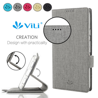 VILI DMK Leather Double Cards Side Buckle Style Phone Cover for Motorola Moto G Stylus/Moto G Pro