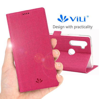 VILI DMK Leather Double Cards Side Buckle Style Phone Cover for Motorola Moto G Stylus/Moto G Pro