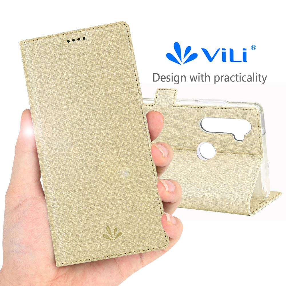 VILI DMK Leather Double Cards Side Buckle Style Phone Cover for Motorola Moto G Stylus/Moto G Pro