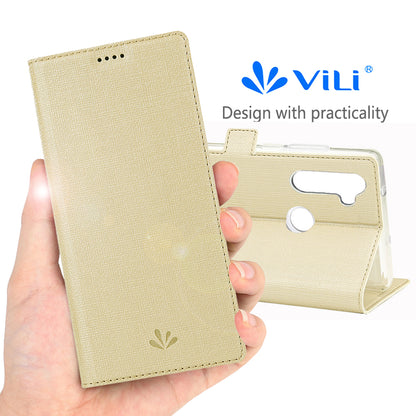 VILI DMK Leather Double Cards Side Buckle Style Phone Cover for Motorola Moto G Stylus/Moto G Pro