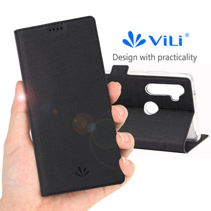 VILI DMK Leather Double Cards Side Buckle Style Phone Cover for Motorola Moto G Stylus/Moto G Pro