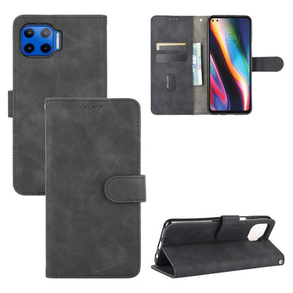 Skin-touch Wallet Stand Leather Flip Cover for Motorola Moto G 5G Plus